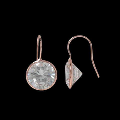 Sterling Silver Rose Gold Stone Earrings